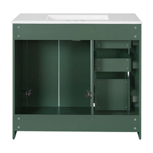 Bathroom Vanity With Sink Combo, Storage Cabinet, Freestanding Set With 3 Drawers & Soft Closing Doors