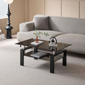 Tempered Glass Table With Storage
