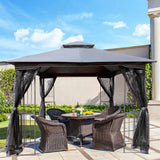 Gazebo tent with double roof & mosquito net
