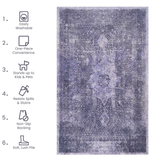 5x8 area rugs for bedroom, washable rug, low-pile, non-slip, non-shedding, foldable, kid & pet friendly - area rugs for living room, bedroom, kitchen, dining room rug, (anthracite, 5' x 8')