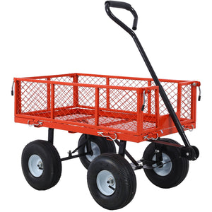 Heavy Duty Steel Garden Cart With Sides