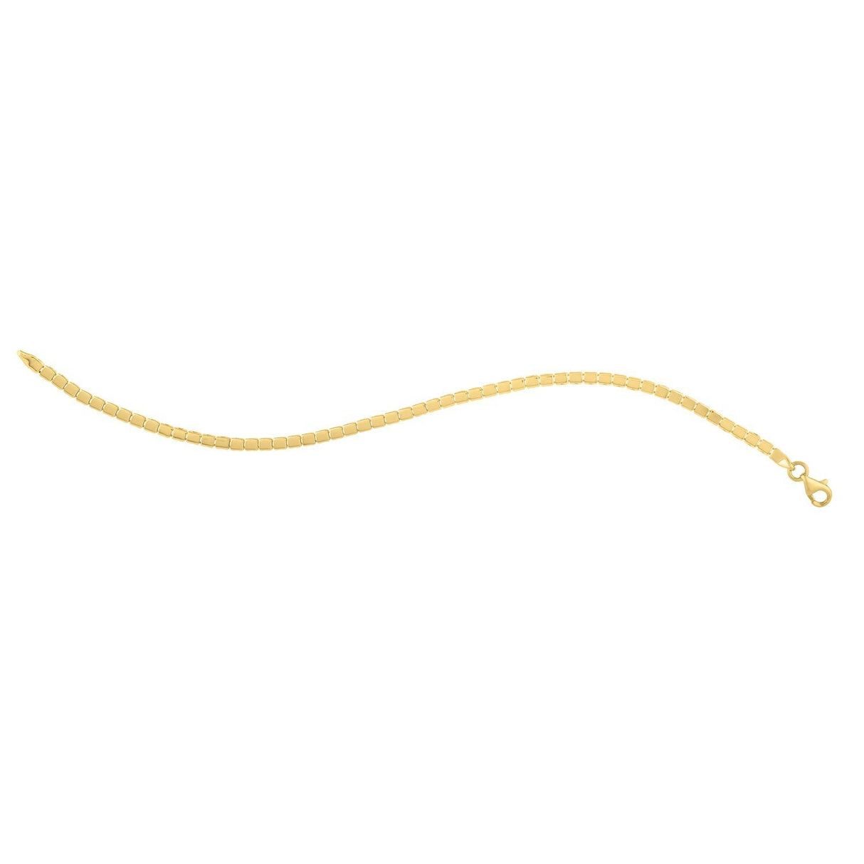 14k Yellow Gold 7 inch Mini Cube Bracelet (2.60 mm)