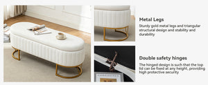 Storage Bench Bedroom Bench with Golden Metal Legs