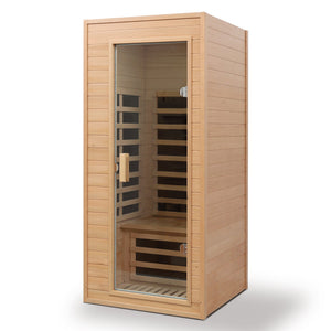 Hemlock One-person Far Infrared Roof Embedded Indoor Sauna Room Natural Hemlock 33.7x33.46x72.83 inches