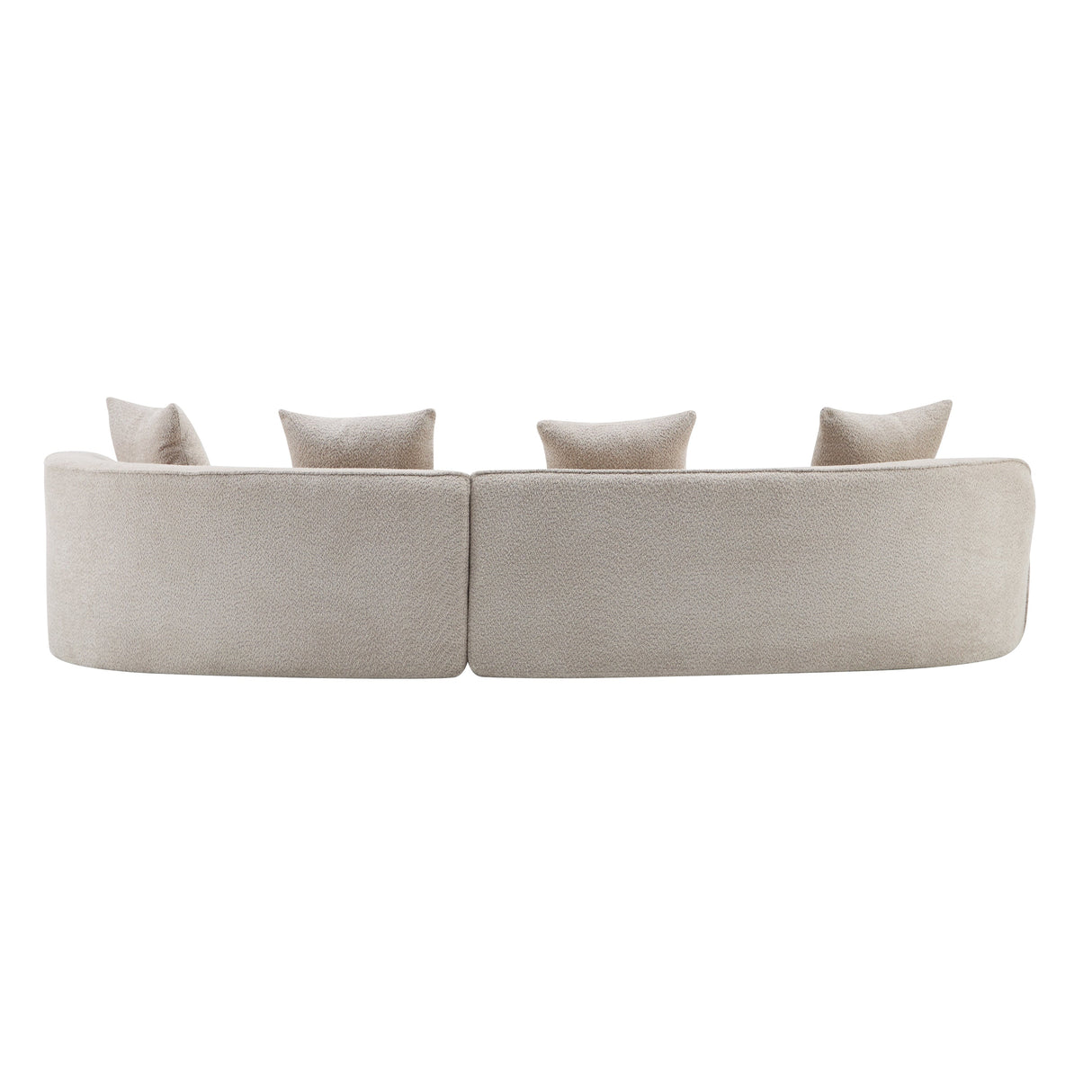 126" Curved Sectional Sofa (Almond-D28 Full Foam)