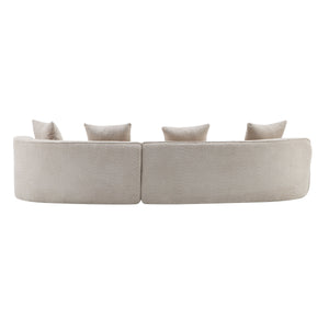 126" Curved Sectional Sofa (Almond-D28 Full Foam)