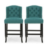 Vienna Fabric Tufted Counter Stool With Nailhead Accents (Set of 2)