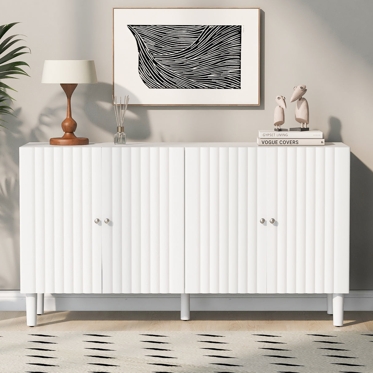 Egret-White-Wavy-Door-Sideboard-of-Refined-American-Design-Cabinets-&-Storage