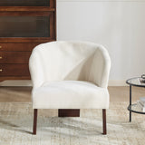 Windsor Mid-Century Accent Chair - Soft Fabric Upholstery