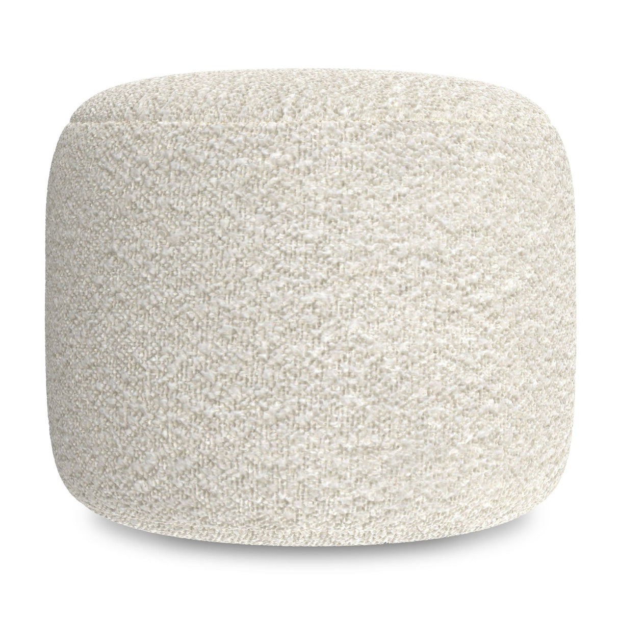 Chantal - Round Pouf - White