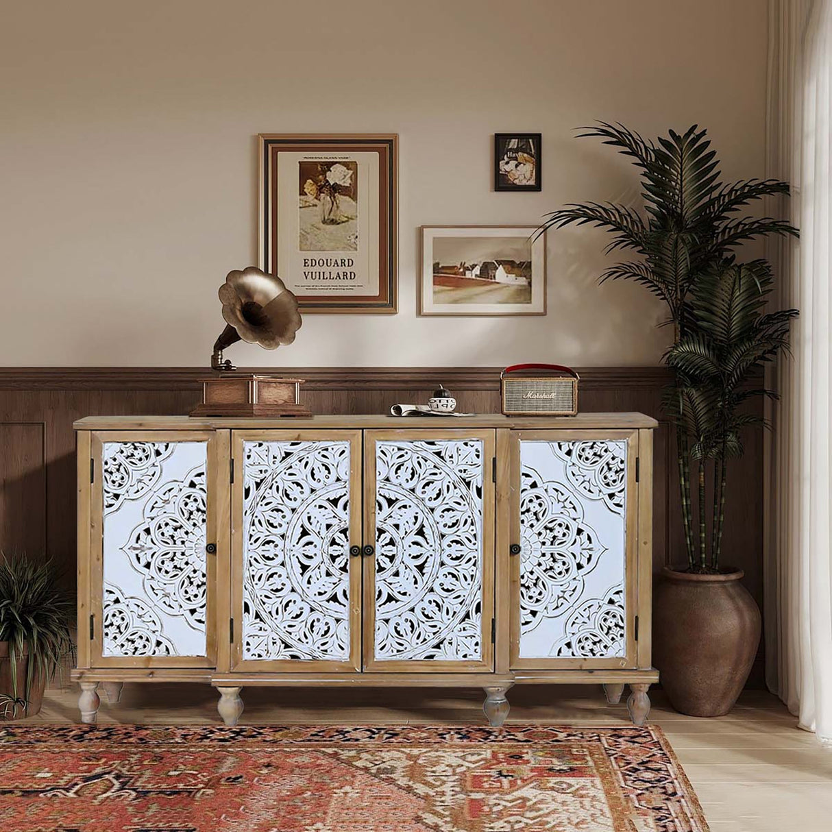 Hollow-Carved Accent Cabinenet