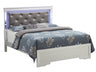 Bed With LED Light Accents Headboard