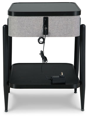 Jorvalee - Accent Table with Speaker - Gray / Black