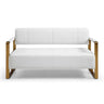 Modern Upholstery Accent Loveseat Sofa For Living Room 2 Seater With Metal Arms
