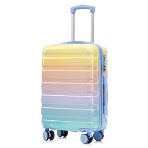 14'/20' 2-Piece PC Spinner Wheel Luggage Set in Gradient Blue and Yellow