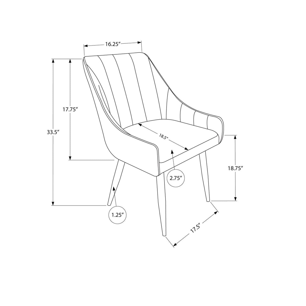 Upholstered Side Dining Chair For Dining Room (Set of 2)