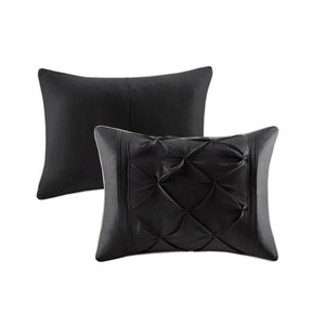 7 Piece Tufted Comforter Set Black California King