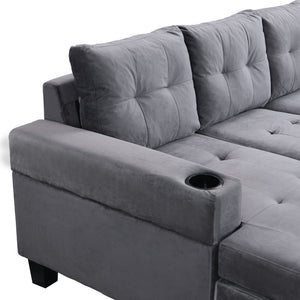Modern Sectional Sofa Set with L Shape Chaise Lounge