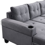 Modern Sectional Sofa Set with L-Shape Chaise Lounge