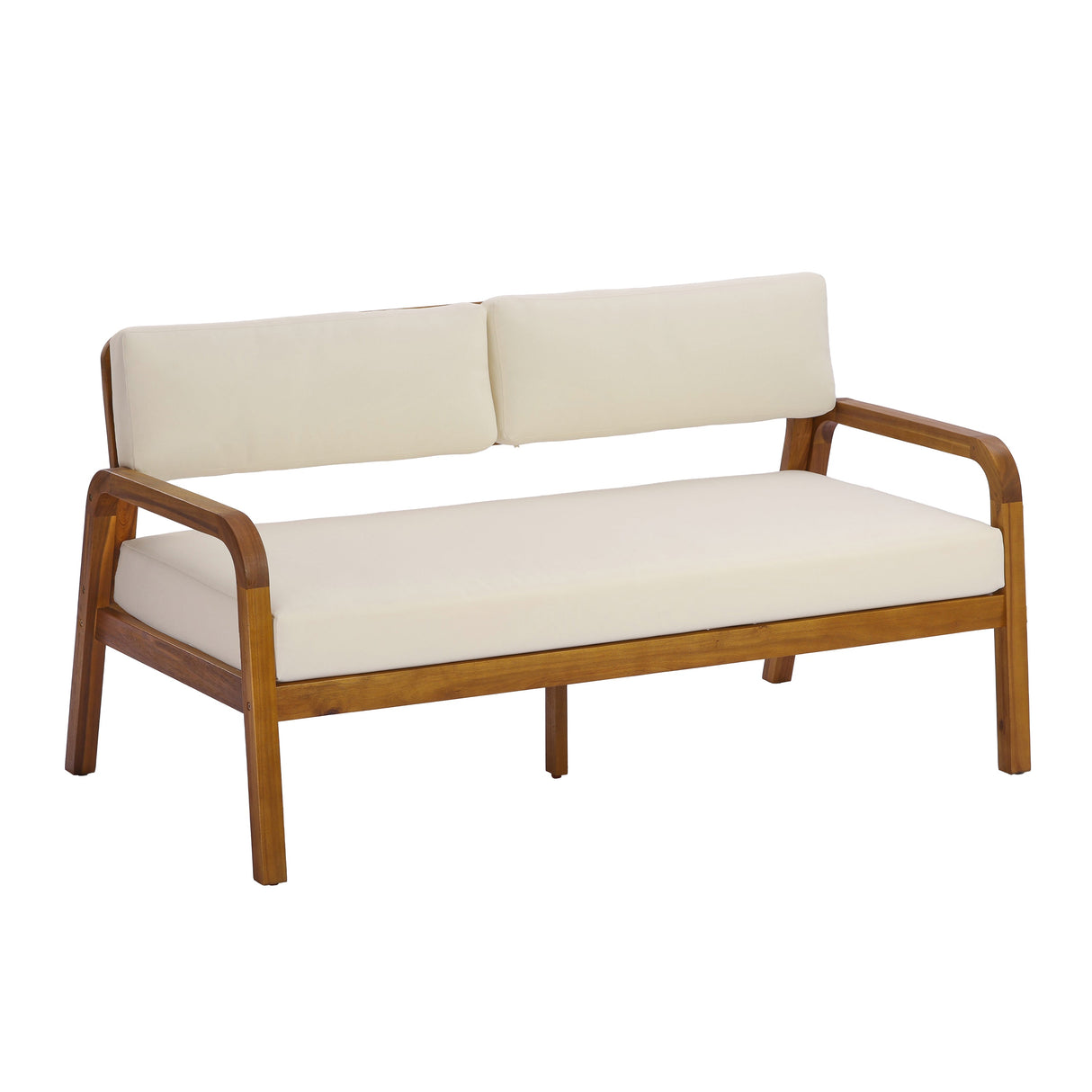 4-Pieces Outdoor Sofa Set with Cushions - Teak
