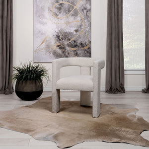 Verda - Upholstered Accent Side Chair In Soft With Rounded Open Back And 3 Leg Base - White