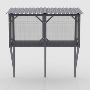 Premium Cat Window Box With Bug Proof Net For Large Indoor Cats Spruce Wood & Polyester - Antique Gray