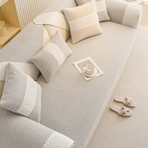 Herringbone Sofa Protector Cover, Non-Slip Couch Cover for Seat, Back & Arms