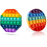 2-Pack Rainbow Bubble Popper Anti-Stress Fidget Toy