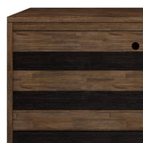 2 - Door Sideboard with 3 Drawers and Adjustable Shelves, Rustic Natural Aged Brown - Buffets & Sideboards