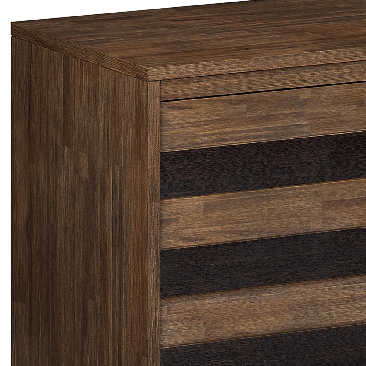 2 - Door Sideboard with 3 Drawers and Adjustable Shelves, Rustic Natural Aged Brown - Buffets & Sideboards