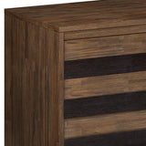 2 - Door Sideboard with 3 Drawers and Adjustable Shelves, Rustic Natural Aged Brown - Buffets & Sideboards