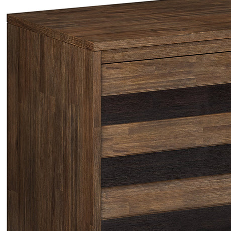 2 - Door Sideboard with 3 Drawers and Adjustable Shelves, Rustic Natural Aged Brown - Buffets & Sideboards