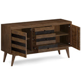 2 - Door Sideboard with 3 Drawers and Adjustable Shelves, Rustic Natural Aged Brown - Buffets & Sideboards