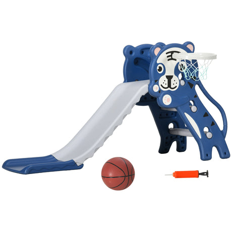 2-in-1-Toddler-Slide-for-Indoors,-Toy-for-Toddler,-Easy-Set-Up-Baby-Slide-with-Basketball-Hoop-for-Kids-18-36-Months,-Blue-Water-Parks-&-Slides