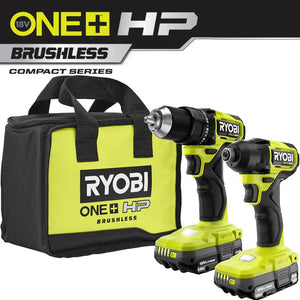 Open Box -  RYOBI ONE+ HP 18V Brushless Cordless Compact 1/2 in. Drill and Impact Driver Kit
