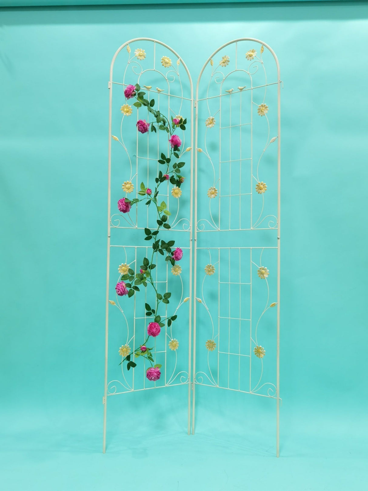 2 Pack Metal Garden Trellis 86.7 x 19.7 Rustproof Trellis for Climbing Plants Outdoor Flower Support White - Tuesday Morning - Pots & Planters