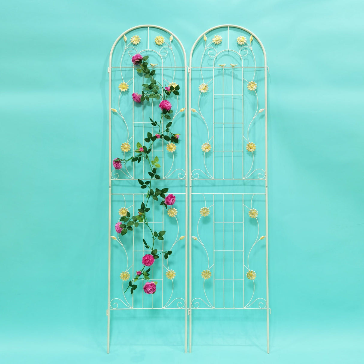 2 Pack Metal Garden Trellis 86.7 x 19.7 Rustproof Trellis for Climbing Plants Outdoor Flower Support White - Tuesday Morning - Pots & Planters