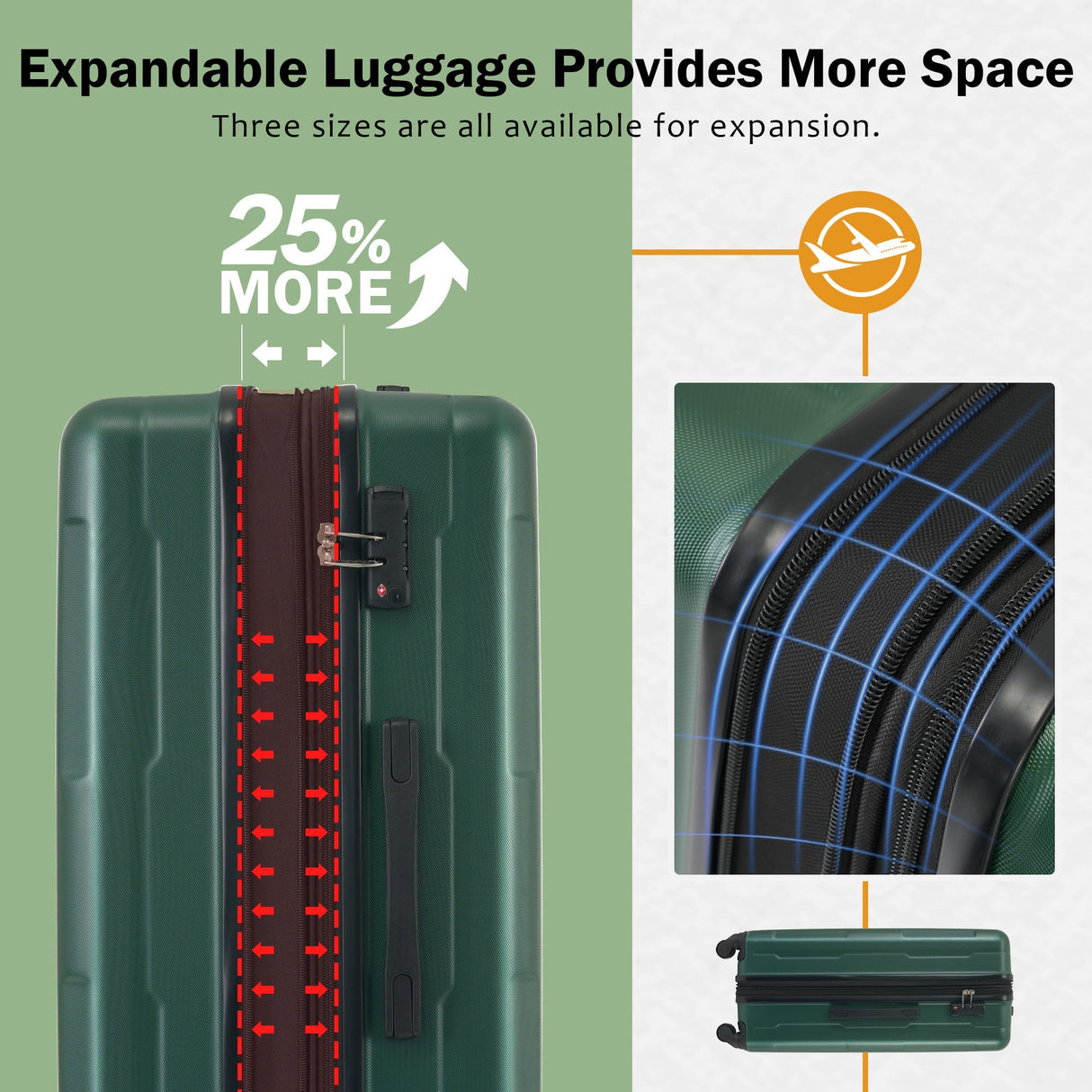 2 Piece Luggage Set with 2 Bags Expandable Spinner Wheels ABS Lightweight Suitcase with TSA Lock - Tuesday Morning - Luggage