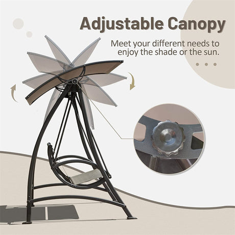 2 - Seat Outdoor Porch Swing with Adjustable Canopy - Tuesday Morning - Chairs
