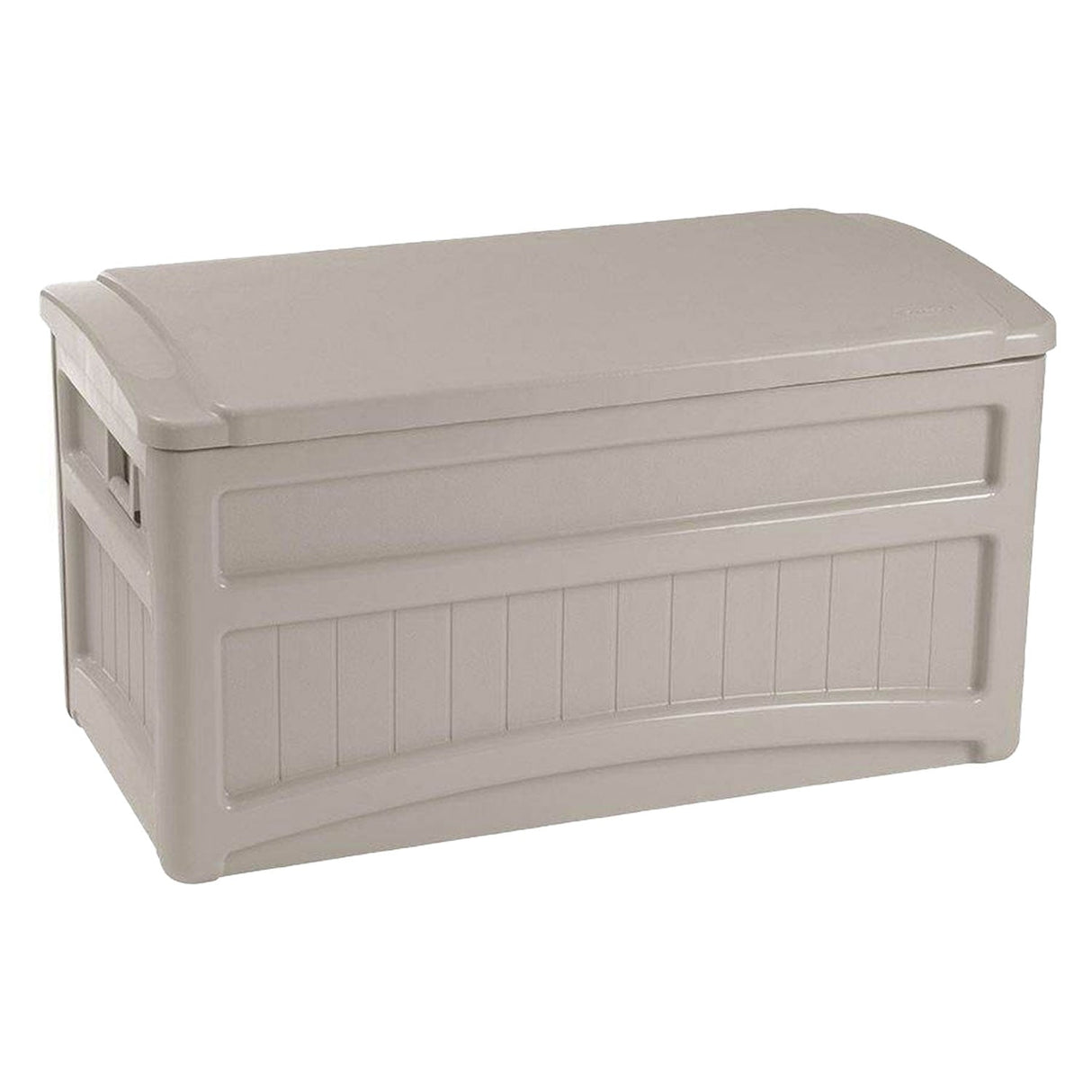 Suncast 73 Gallon Outdoor Patio Deck Resin Storage Organization Chest Box, Taupe