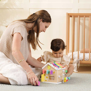 Brain & Hands Playset — Montessori Box (4–6 Months) + Activity Cube