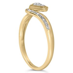 14K Yellow Gold Plated .925 Sterling Silver Diamond Accent Filigree Heart Promise Ring (I-J Color, I3 Clarity)