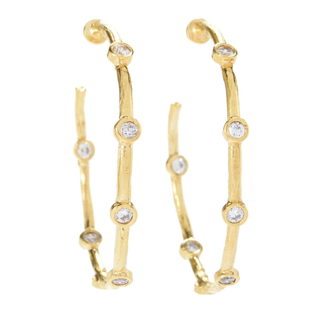 Golden Odyssey for Brilliante Simulated Diamond Hoop Earrings