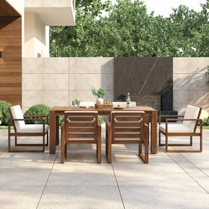 TREXM Patio Table and Chairs Set, 7-Piece Outdoor Dining Set for 6