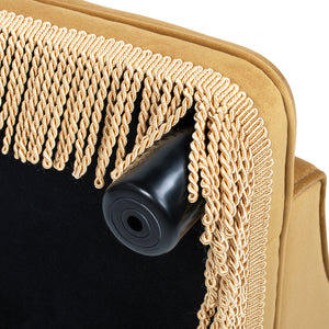 Duchess 33' Medium Princess Pet Bed Sofa with Fringe Skirt, Gold Yellow Performance Velvet
