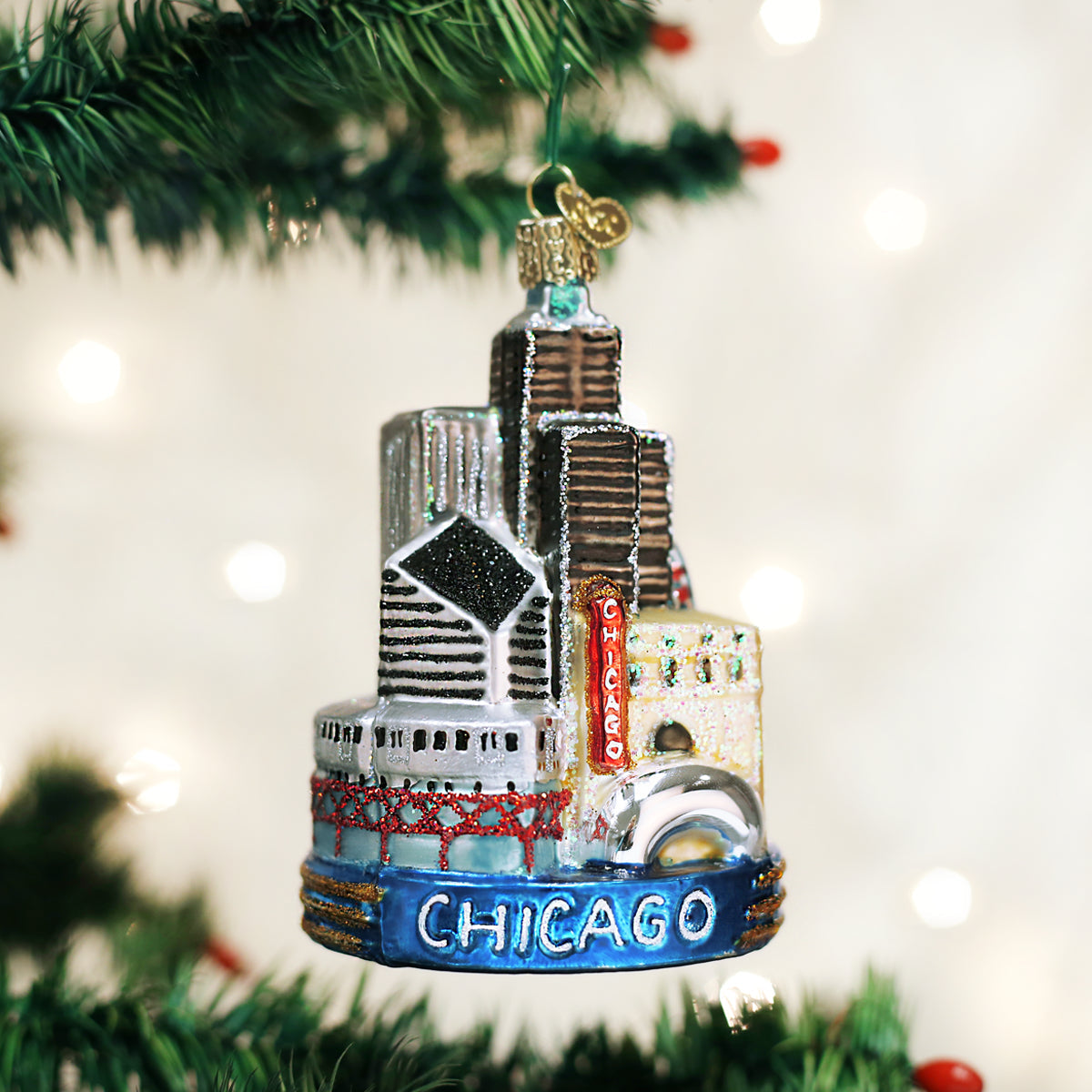 Chicago Christmas Ornament 4.25x3x3 Inch by Old World Christmas