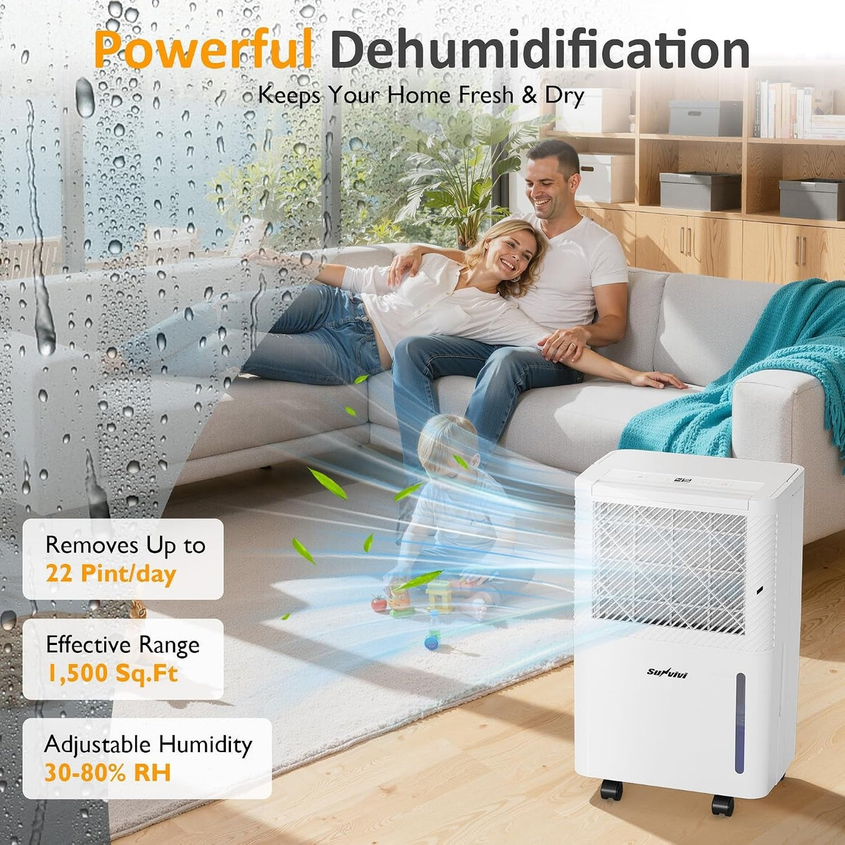 1500 Sq.Ft Dehumidifier for Home