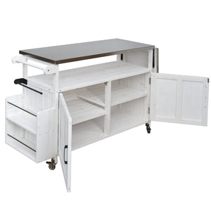 Foldable Outdoor Kitchen Island Patio Cart with Storage
