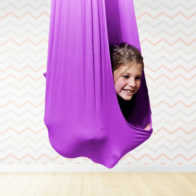 Kids Indoor Sensory Swing Hammock Chair Hanging Cocoon Seat for Playroom