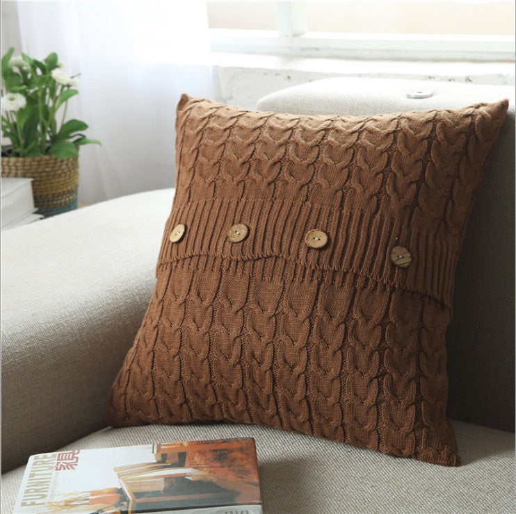Cable Knit Throw Pillow Covers (Without Inserts)